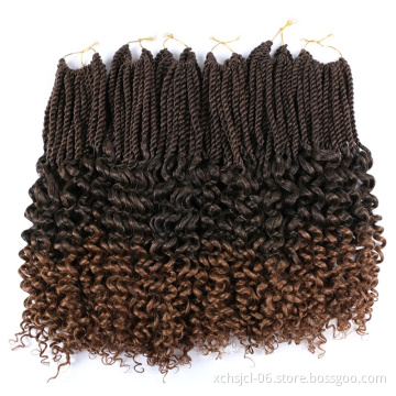 Wholesale Price  Curly Senegalese Twist Crochet Hair Braids Synthetic Crochet Braids Pre-Twisted Flashy Curly End for Women